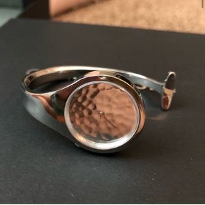 Rare Vintage GEORG JENSEN Open Bangle Watch, Hammered
